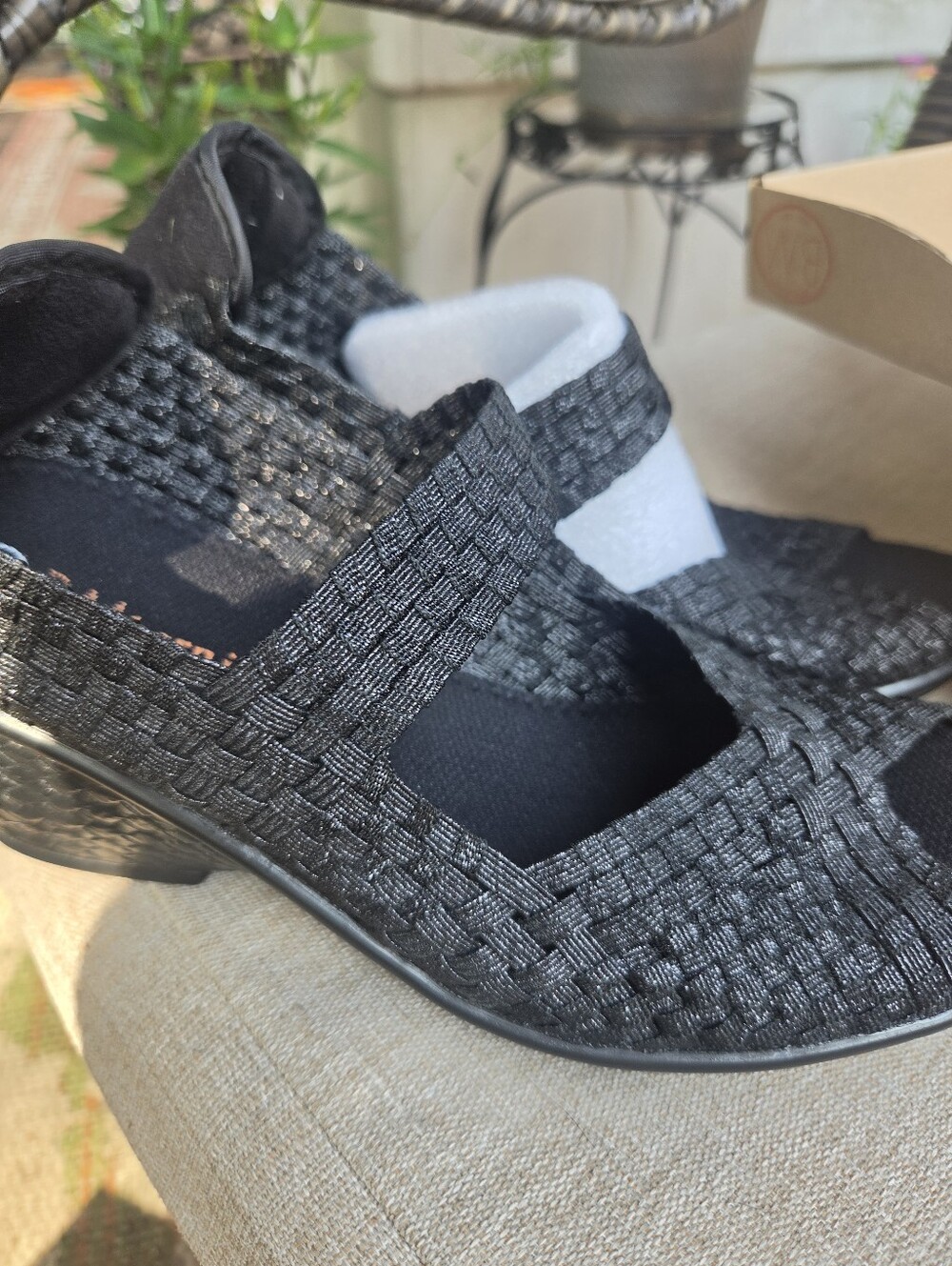 Bernie Mev Black Metallic Woven Show Style "Lane" Sizeer US 9